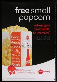 5c059 AMC THEATRES DS 1sh '13 free small popcorn, best crunch in the snack category!