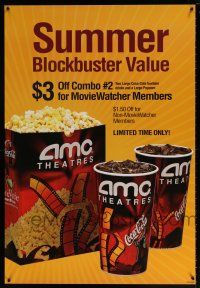 5c049 AMC THEATRES DS 1sh '09 summer blockbuster value, great image of popcorn and sodas!