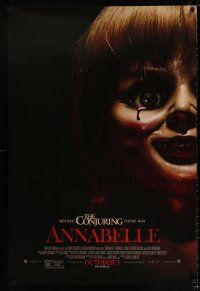 5c068 ANNABELLE advance DS 1sh '14 creepy horror image of possessed doll w/ bloody tear!