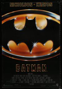 5c087 BATMAN 1sh '89 directed by Tim Burton, cool image of Bat logo!