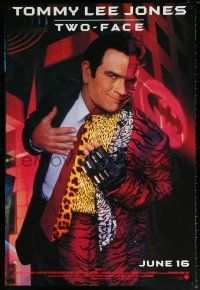 5c089 BATMAN FOREVER advance 1sh '95 cool image of Tommy Lee Jones as Two-Face!