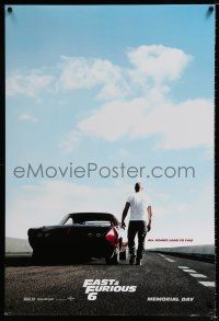 5c258 FAST & FURIOUS 6 teaser DS 1sh '13 image of Vin Diesel on racetrack w/Dodge Daytona!