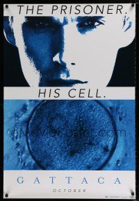 5c287 GATTACA teaser 1sh '97 Uma Thurman, cool image of Ethan Hawke, the prisoner and his cell!