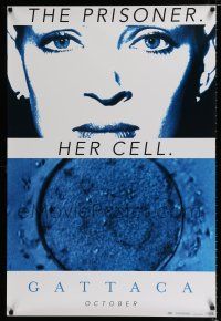 5c286 GATTACA teaser 1sh '97 Ethan Hawke, cool image of Uma Thurman, the prisoner and her cell!