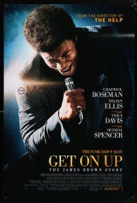 5c288 GET ON UP advance DS 1sh '14 great image of Chadwick Boseman as James Brown!