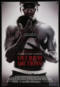 5c290 GET RICH OR DIE TRYIN' advance DS 1sh '06 tattooed Curtis 50 Cent Jackson holding baby!