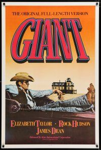 5c291 GIANT 1sh R83 best image of James Dean reclined in car, George Stevens classic!