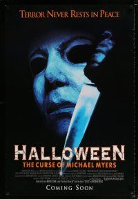 5c317 HALLOWEEN VI advance 1sh '95 Curse of Mike Myers, art of the man in mask w/knife!