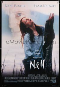 5c520 NELL style A 1sh '94 close-up of pretty Jodie Foster, Liam Neeson, Michael Apted directed!