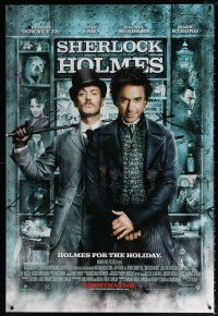 5c643 SHERLOCK HOLMES advance DS 1sh '09 Guy Ritchie directed, Robert Downey Jr., Jude Law!