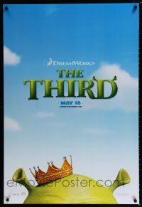 5c645 SHREK THE THIRD May 18 teaser DS 1sh '07 Myers, Murphy, title character wearing crown!