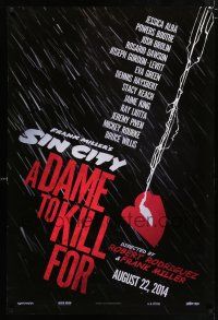 5c651 SIN CITY A DAME TO KILL FOR teaser DS 1sh '14 Frank Miller & Rodriguez, art of smoking lips!
