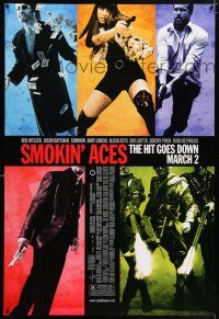 5c661 SMOKIN' ACES advance DS 1sh '07 Ben Affleck, Jason Bateman, Ryan Reynolds, Alicia Keys!