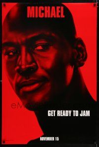 5c671 SPACE JAM teaser DS 1sh '96 cool close-up of basketball star Michael Jordan!