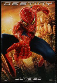 5c674 SPIDER-MAN 2 Destiny style teaser 1sh '04 great image of Tobey Maguire in the title role