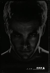 5c687 STAR TREK teaser DS 1sh '09 close-up of Chris Pine as Captain Kirk!