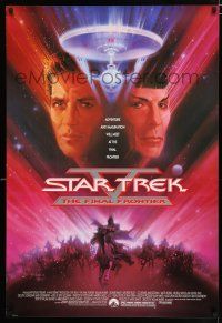 5c692 STAR TREK V 1sh '89 The Final Frontier, art of William Shatner & Leonard Nimoy by Bob Peak!