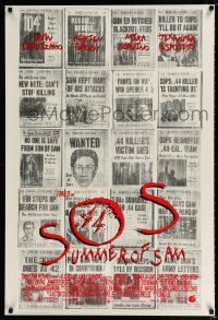 5c716 SUMMER OF SAM DS 1sh '99 Spike Lee, cool image of multiple newspaper murder articles!
