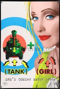 5c732 TANK GIRL teaser 1sh '95 Naomi Watts, wacky Lori Petty, cool blacklight design!