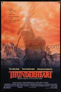 5c748 THUNDERHEART 1sh '92 directed by Michael Apted, really cool Native American Indian image!