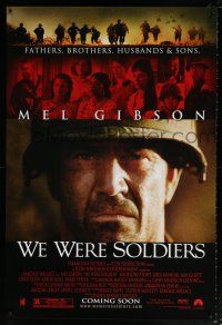5c806 WE WERE SOLDIERS advance 1sh '02 close-up of Vietnam soldier Mel Gibson!