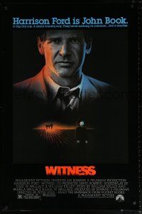 5c821 WITNESS 1sh '85 big city cop Harrison Ford in Amish country, directed by Peter Weir!