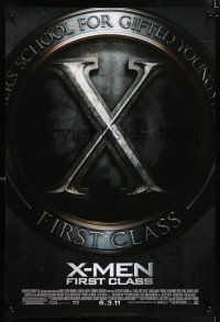 5c838 X-MEN: FIRST CLASS style B advance DS 1sh '11 James McAvoy, Fassbender, Marvel sci-fi
