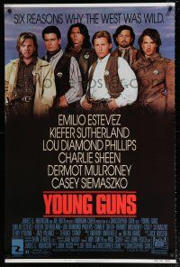 5c844 YOUNG GUNS 1sh '88 Emilio Estevez, Charlie Sheen, Kiefer Sutherland, Lou Diamond Phillips