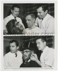 5d048 ABBOTT & COSTELLO MEET DR. JEKYLL & MR. HYDE candid 8.25x10 still '53 Karloff w/ latex mask!