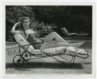 5d082 ANN ROBINSON 8.25x10 still '57 relaxing by pool between filming scenes of Damn Citizen!