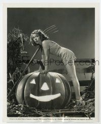 5d091 ANNE NAGEL 8x10 still '40 wearing skimpy outfit over giant Halloween pumpkin with pitchfork!