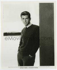 5d093 ANTHONY PERKINS 8.25x10 still '56 great youthful portrait wearing sweater by Bud Fraker!