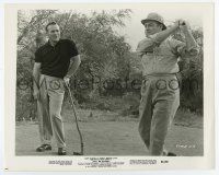 5d190 CALL ME BWANA 8.25x10.25 still '63 Bob Hope shows his golfing skills to pro Arnold Palmer!