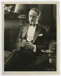 5d305 DRAGNET 8x10.25 still '28 c/u of seated William Powell in tuxedo with cigarette in mouth!