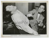 5d326 ENFORCER 8x10.25 still '51 great image of Humphrey Bogart slugging Ted de Corsia in the face!