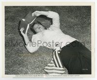 5d340 FIRED WIFE candid 8.25x10 still '43 Diana Barrymore grabs a book to read between scenes!