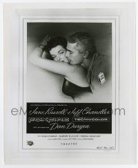 5d355 FOXFIRE 8.25x10 still '55 great image of sexy Jane Russell & Jeff Chandler on newspaper ad!