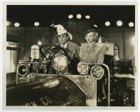 5d362 FRONT PAGE WOMAN 8x10 still '35 Bette Davis & George Brent driving cool early fire wagon!
