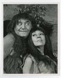 5d474 IT'S ABOUT TIME TV 7x9 still '66 great c/u of Joe E. Ross & Imogene Coca in caveman costumes!