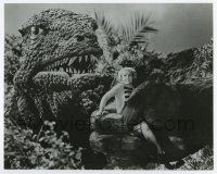 5d519 KING KONG ESCAPES 7.75x9.75 still '68 fx image of giant lizard & girl in giant ape's hand!