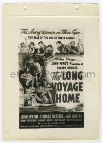 5d558 LONG VOYAGE HOME 8x11 key book still '40 John Ford, great image used on the one-sheet!