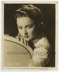 5d690 OLIVIA DE HAVILLAND 8.25x10 still '41 c/u leaning on chair & wearing embroidered blouse!