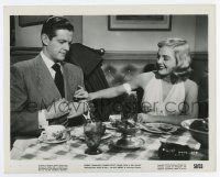 5d705 PAID IN FULL 8x10.25 still '50 Lizabeth Scott cleans her food on Robert Cummings' jacket!