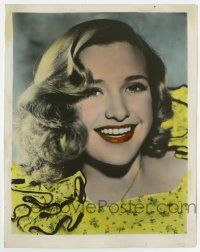 5d032 PRISCILLA LANE color 8x10.25 still '30s wonderful head & shoulders smiling portrait!