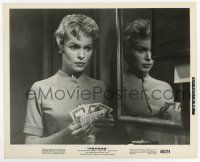 5d739 PSYCHO 8.25x10 still '60 sexy Janet Leigh in car lot bathroom with money, Hitchcock classic!