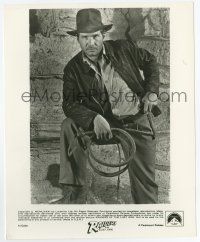 5d745 RAIDERS OF THE LOST ARK 8x10 still '81 best portrait of Harrison Ford standing with whip!