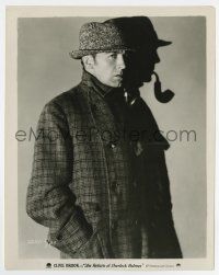 5d757 RETURN OF SHERLOCK HOLMES 8x10.25 still '29 incredible portrait of Clive Brook w/pipe & shadow