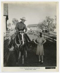 5d816 SHOOTING HIGH 8.25x10 still '40 Gene Autry on Champion looks down at Jane Withers!