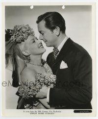 5d865 SWEET ROSIE O'GRADY 8.25x10 still '43 romantic close up of sexy Betty Grable & Robert Young!