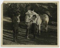 5d159 BRANDED 8x10 still '31 cowboy Buck Jones talks to pretty Ethel Kenyon by his horse!